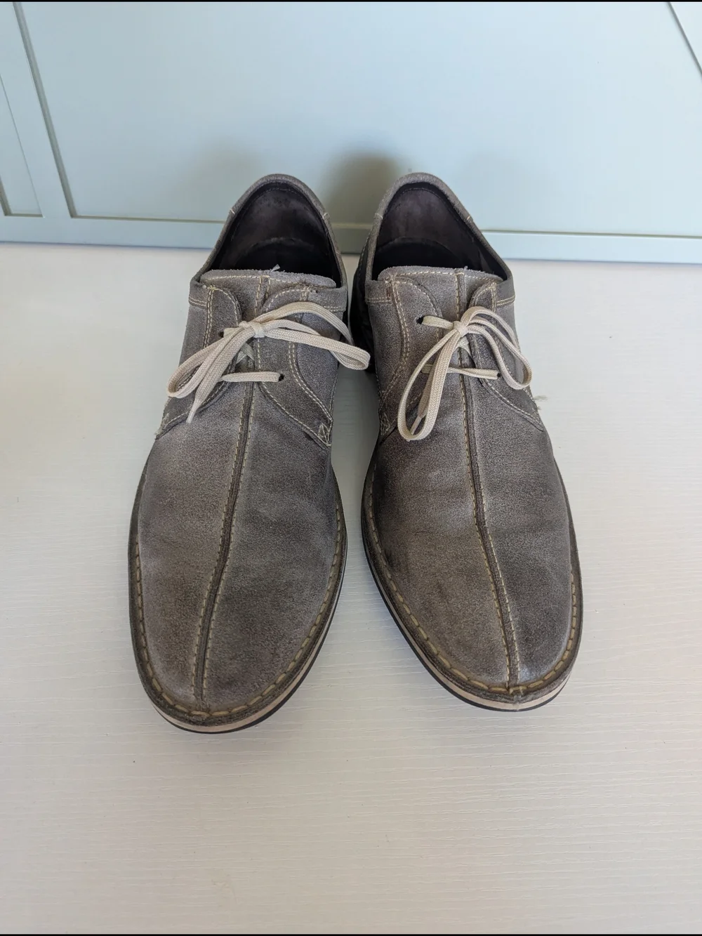 Cole Haan Gray Suede Derby Lace-Up Shoes